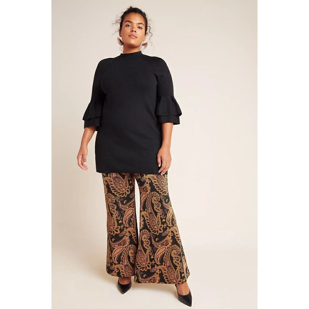 Claudette Ruffled Sweater Dress
Anthropologie size 1x Black